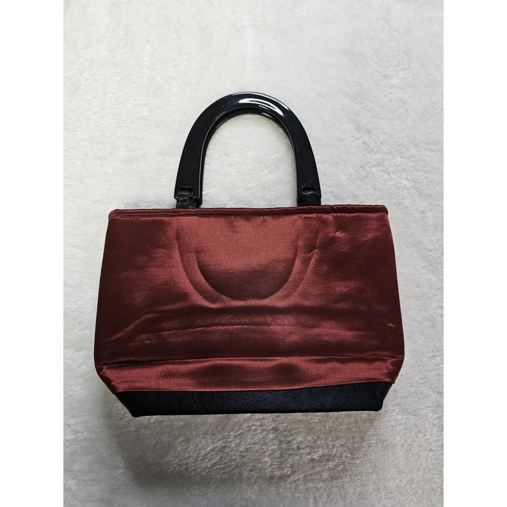 Holly-Go-Lightly Red Satin Evening Bag With Acrylic‎ Handles